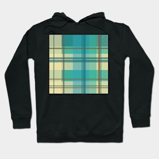 early summer plaid in calming cream, beige and turquoise seamless pattern Hoodie